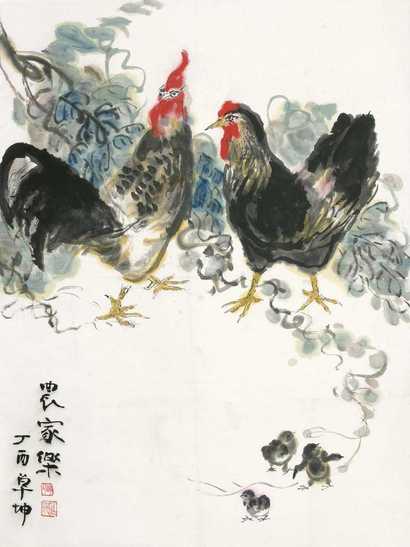 陈卓坤 农家乐 立轴